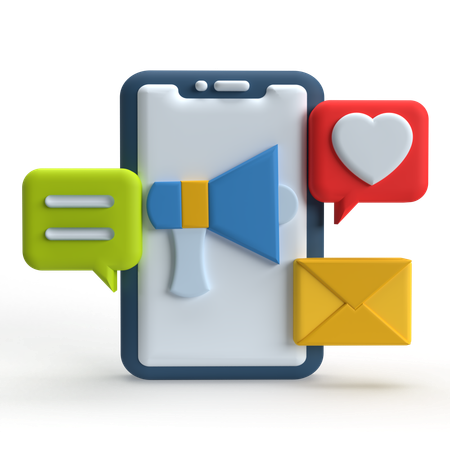 Mobiles Marketing  3D Icon