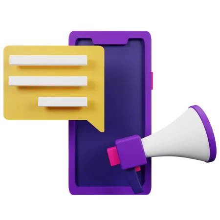 Mobiles Marketing  3D Icon