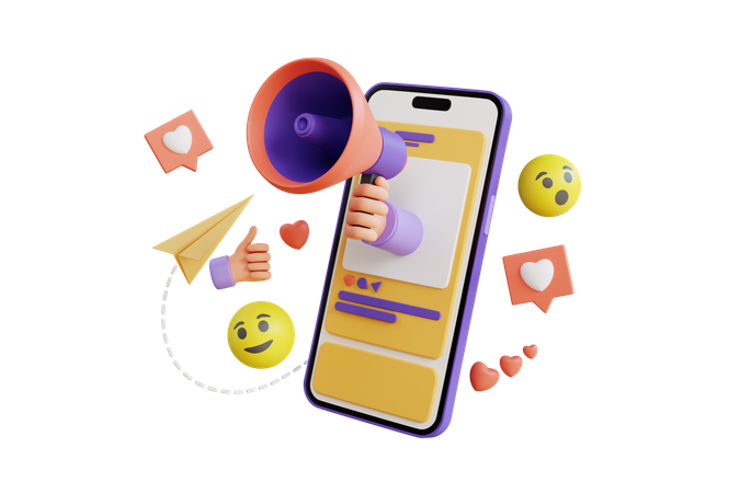 Mobiles Marketing  3D Illustration