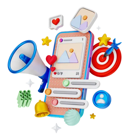 Mobiles Marketing  3D Illustration