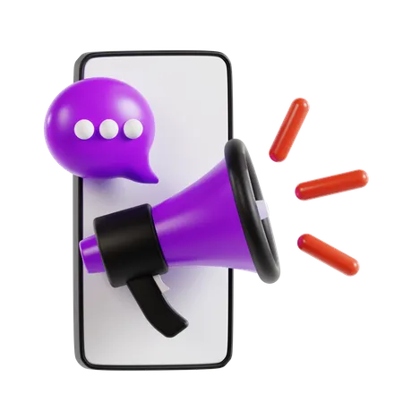 Mobiles Marketing  3D Icon