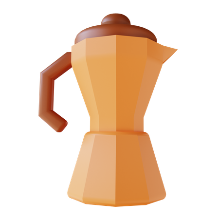 Mocha Pot Coffee 3D Illustration