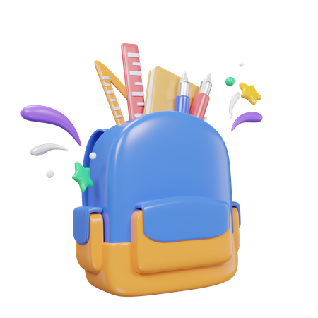 Bolsa para la escuela  3D Icon