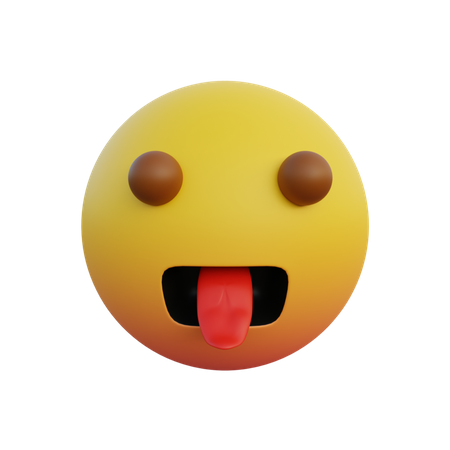 Mocking face emoticon sticking out tongue  3D Icon
