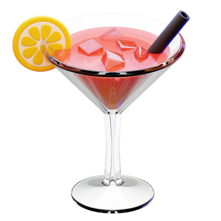 Mocktail Glass  3D Icon