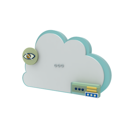 Mode de sécurité du serveur cloud  3D Icon