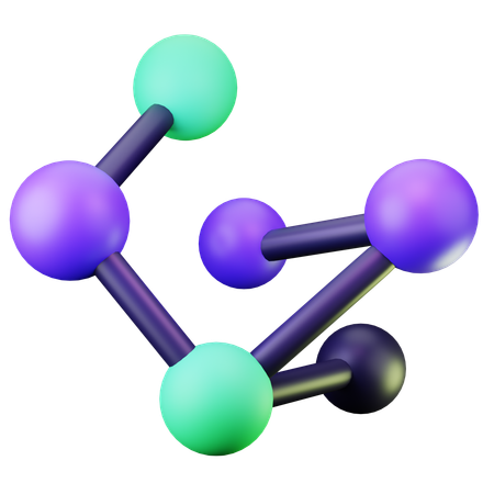 Modèle de structure moléculaire 3D coloré  3D Icon