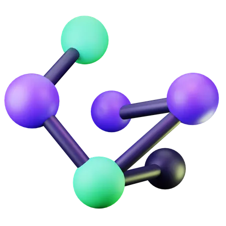 Modèle de structure moléculaire 3D coloré  3D Icon