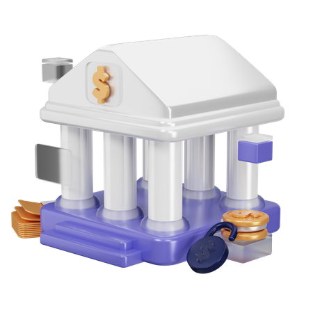 Modern Bank  3D Icon