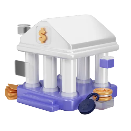 Modern Bank  3D Icon