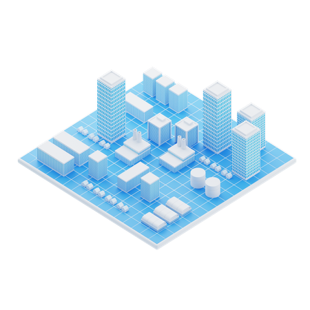 현대 도시 풍경  3D Icon
