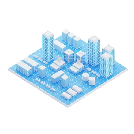 Modern Cityscape  3D Icon