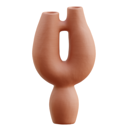 Modern Clay Vase 3D Illustration