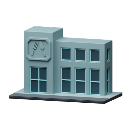 Modern restaurant building  3D Icon