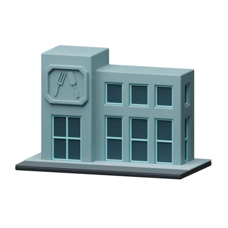 Modern restaurant building  3D Icon