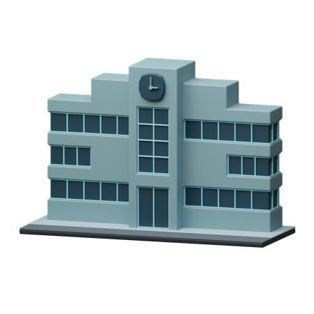 Modern school building  3D Icon