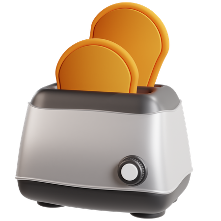 Modern Stainless Steel Toaster  3D Icon