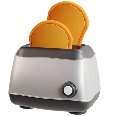 Modern Stainless Steel Toaster  3D Icon