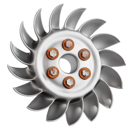 Modern Water Turbine  3D Icon