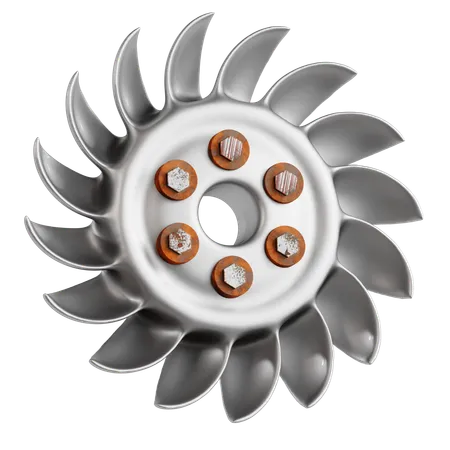 Modern Water Turbine  3D Icon