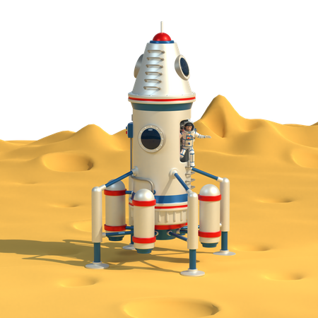 Módulo espacial na superfície da lua  3D Icon