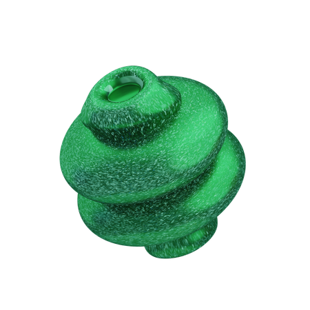 Módulo orbital verde abstrato brilhante  3D Icon
