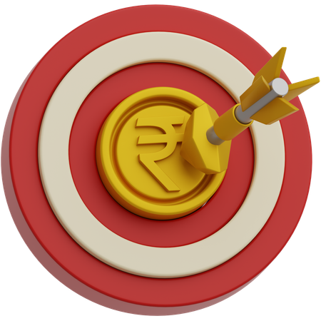 Moeda alvo e rupia  3D Icon