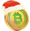 moeda bitcoin embrulhada em natal