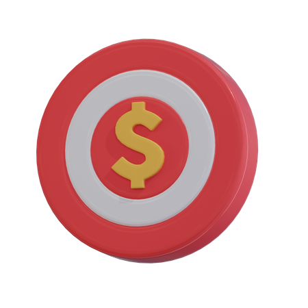 Moeda com cifrão  3D Icon