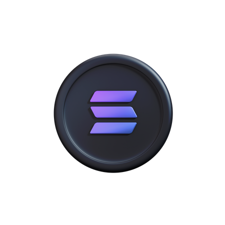 Moeda Cripto Solana  3D Icon