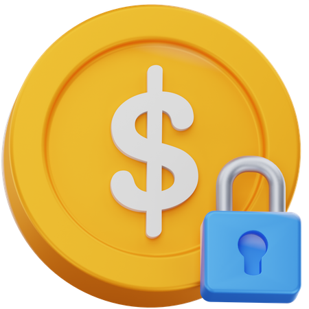 Moeda de dólar segura  3D Icon