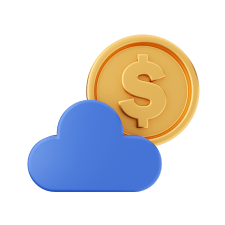 Moeda de nuvem  3D Icon
