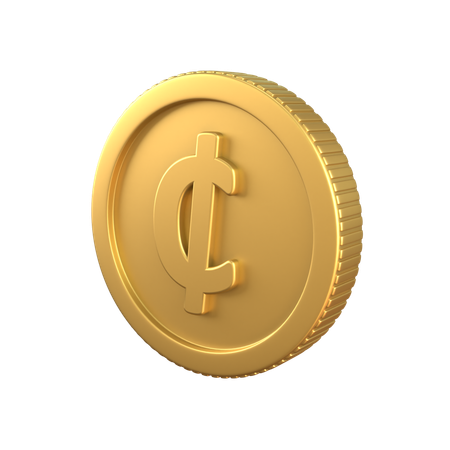 Moeda de ouro cedi  3D Icon