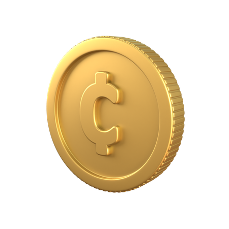Moeda de ouro de centavo  3D Icon