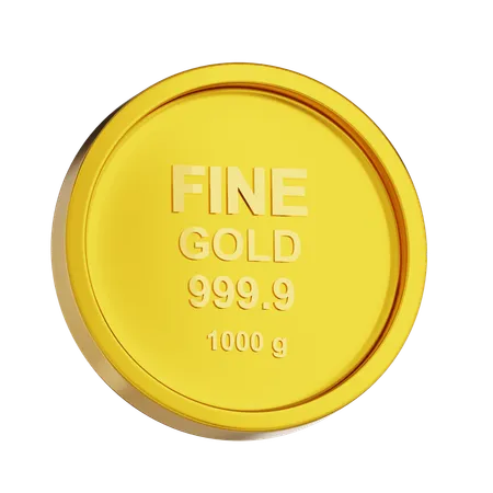 Moeda de ouro fino 1000 g  3D Icon