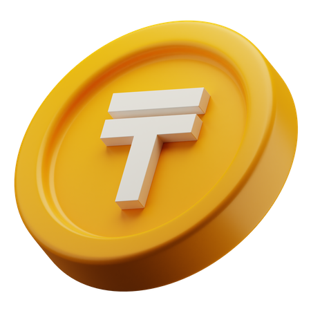 Moeda de ouro tenge do Cazaquistão  3D Icon