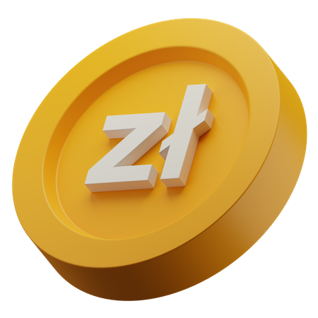 Moeda de ouro zloty polonês  3D Icon