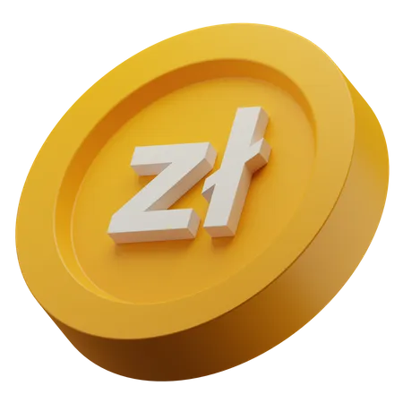 Moeda de ouro zloty polonês  3D Icon