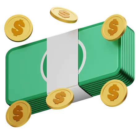 Moeda em dinheiro  3D Icon