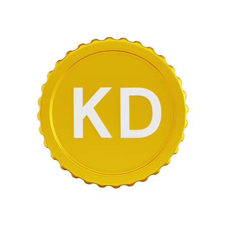 Moeda do dinar do Kuwait  3D Icon