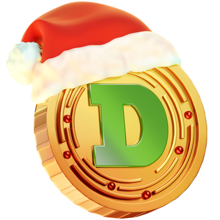 Moeda dogecoin de natal  3D Icon