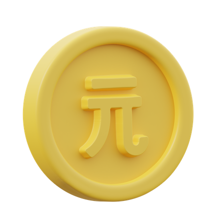 Moeda do dólar de Taiwan  3D Icon