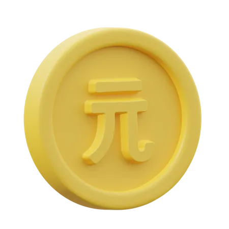 Moeda do dólar de Taiwan  3D Icon