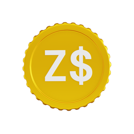 Moeda do dólar do Zimbábue  3D Icon