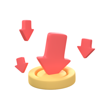 Moeda para baixo  3D Icon