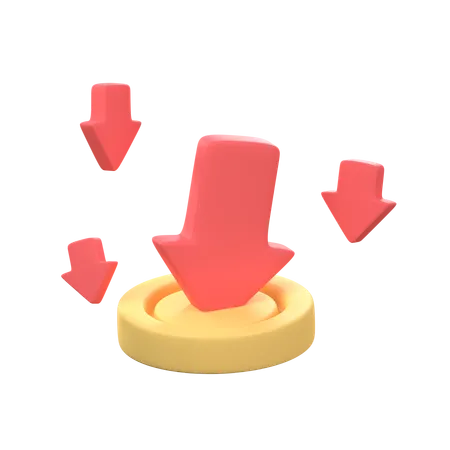 Moeda para baixo  3D Icon