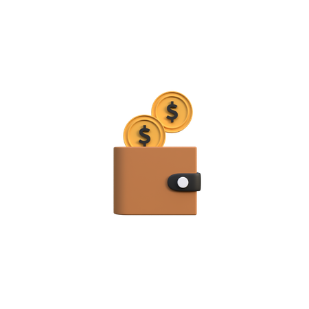 Moeda e carteira  3D Icon