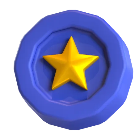 Moeda estrela  3D Icon