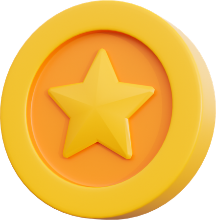 Moeda estrela  3D Icon