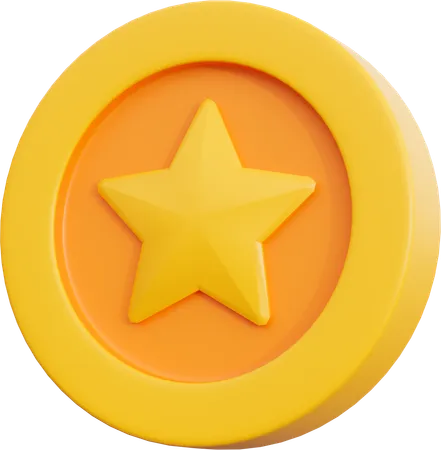 Moeda estrela  3D Icon